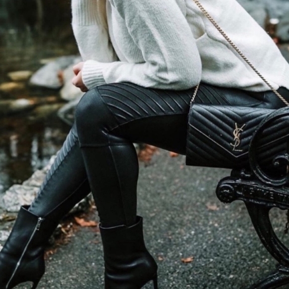 SPANX Pants - SPANX Black Moto Leggings